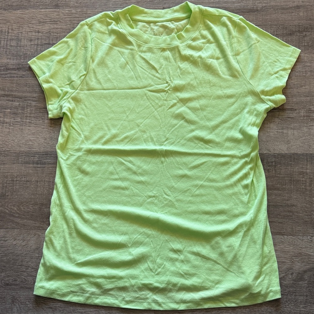a new day Neon Green Short Sleeve Crewneck Tee